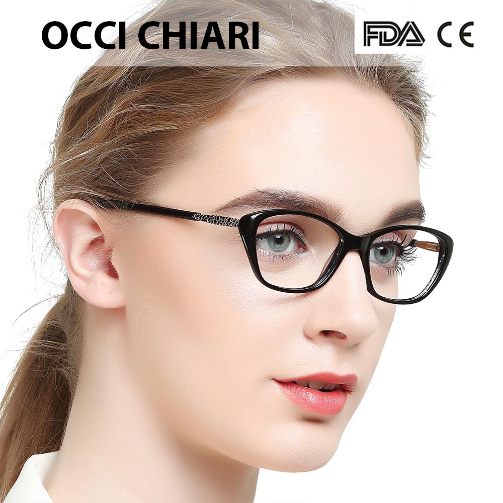 여성 처방 클리어 컴퓨터 안경 프레임 머저리 렌즈 의료 광학 안경 Oculos Lunettes Gafas OCCI CHIARI BETTI